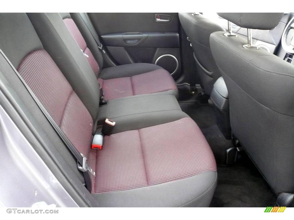 2004 MAZDA3 s Sedan - Titanium Gray Metallic / Black/Red photo #46