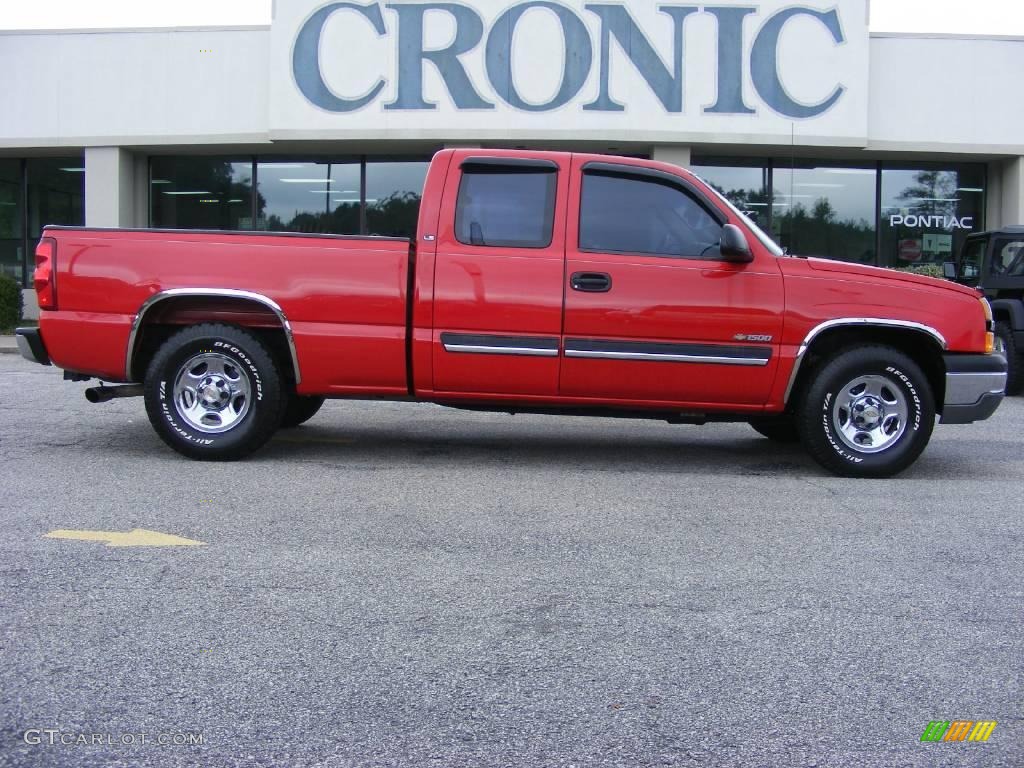 2003 Silverado 1500 LS Extended Cab - Victory Red / Tan photo #1