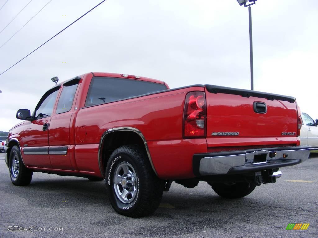 2003 Silverado 1500 LS Extended Cab - Victory Red / Tan photo #6