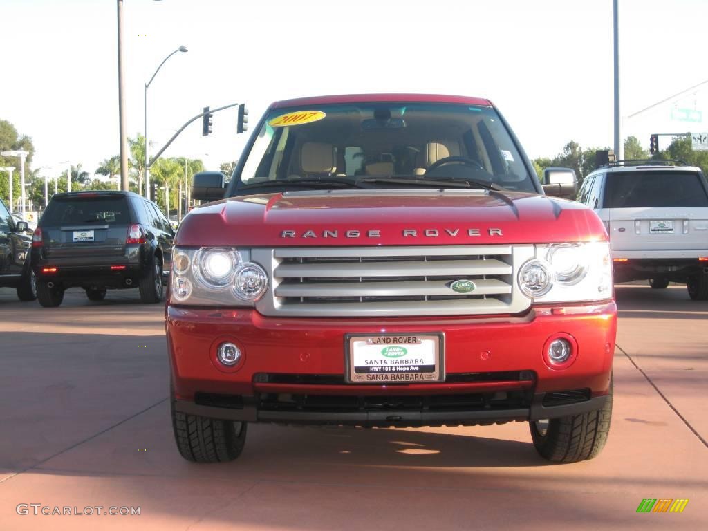 2007 Range Rover HSE - Rimini Red Metallic / Sand/Jet photo #6