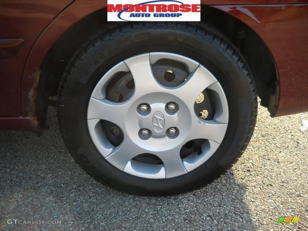 2002 Elantra GLS Sedan - Chianti Red / Beige photo #16