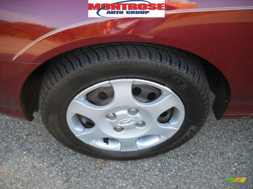 2002 Elantra GLS Sedan - Chianti Red / Beige photo #18