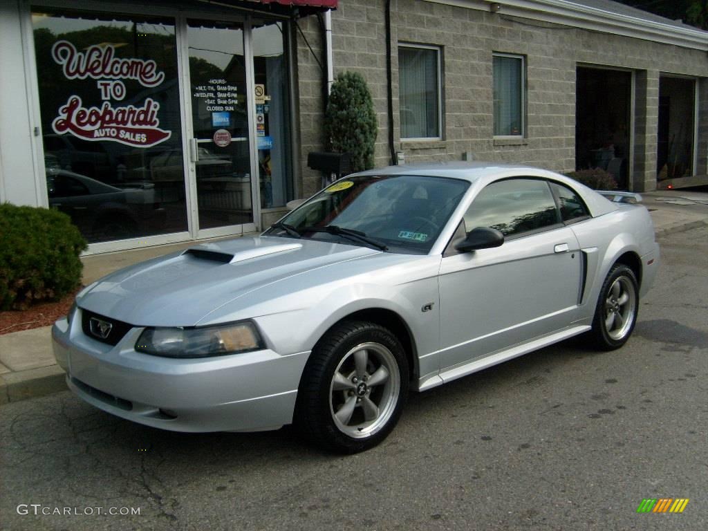 2002 Mustang GT Coupe - Satin Silver Metallic / Dark Charcoal photo #1