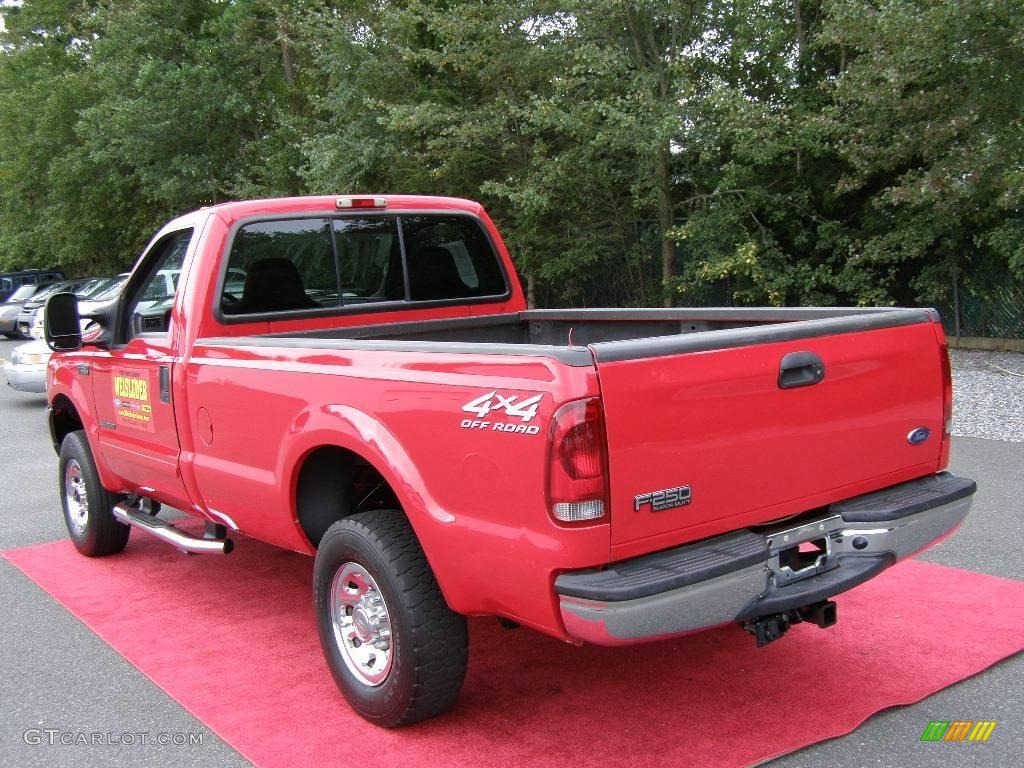 2002 F250 Super Duty XLT Regular Cab 4x4 - Red Clearcoat / Medium Flint photo #6