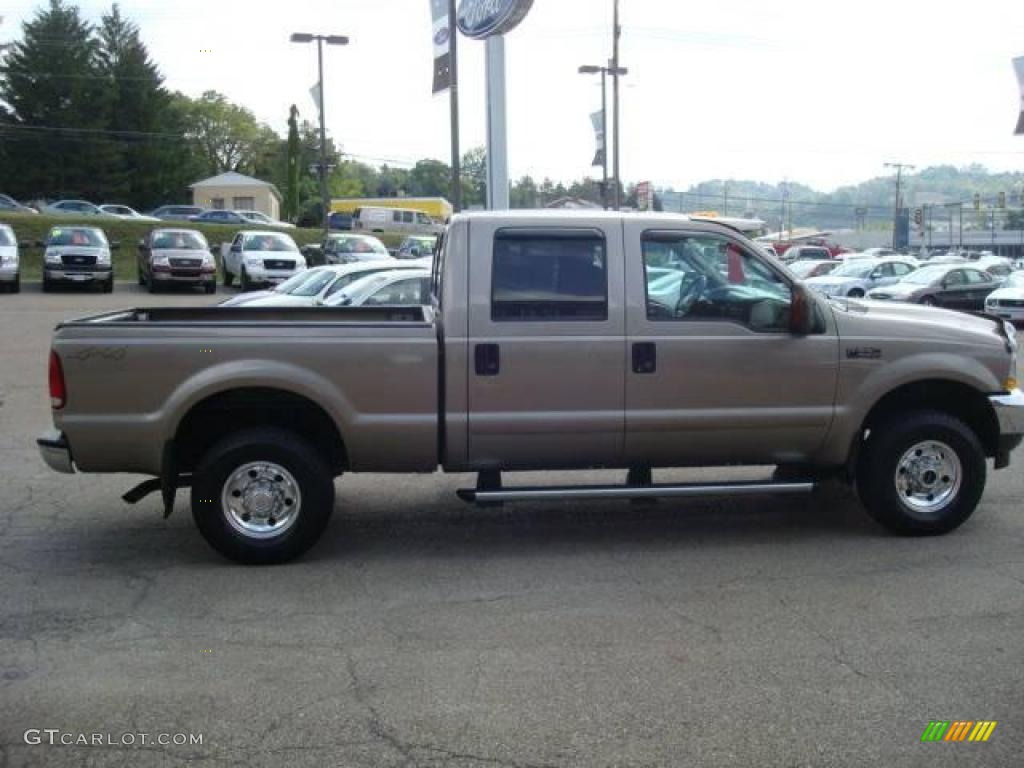 2004 F250 Super Duty XLT Crew Cab 4x4 - Arizona Beige Metallic / Medium Parchment photo #5