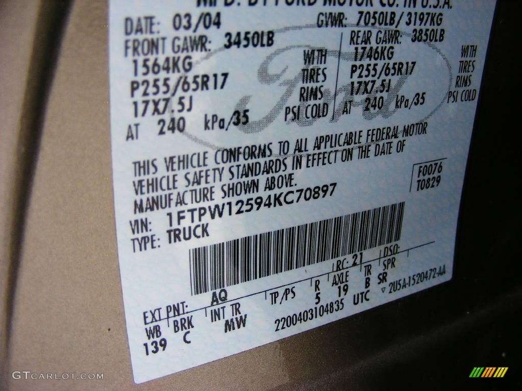 2004 F150 XLT SuperCrew - Arizona Beige Metallic / Tan photo #26