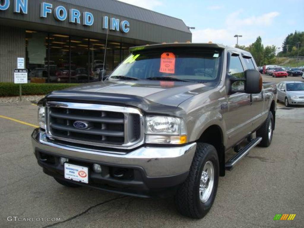 2004 F250 Super Duty XLT Crew Cab 4x4 - Arizona Beige Metallic / Medium Parchment photo #12