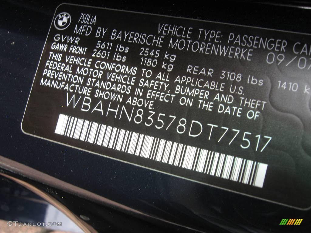 2008 7 Series 750Li Sedan - Monaco Blue Metallic / Cream Beige photo #14