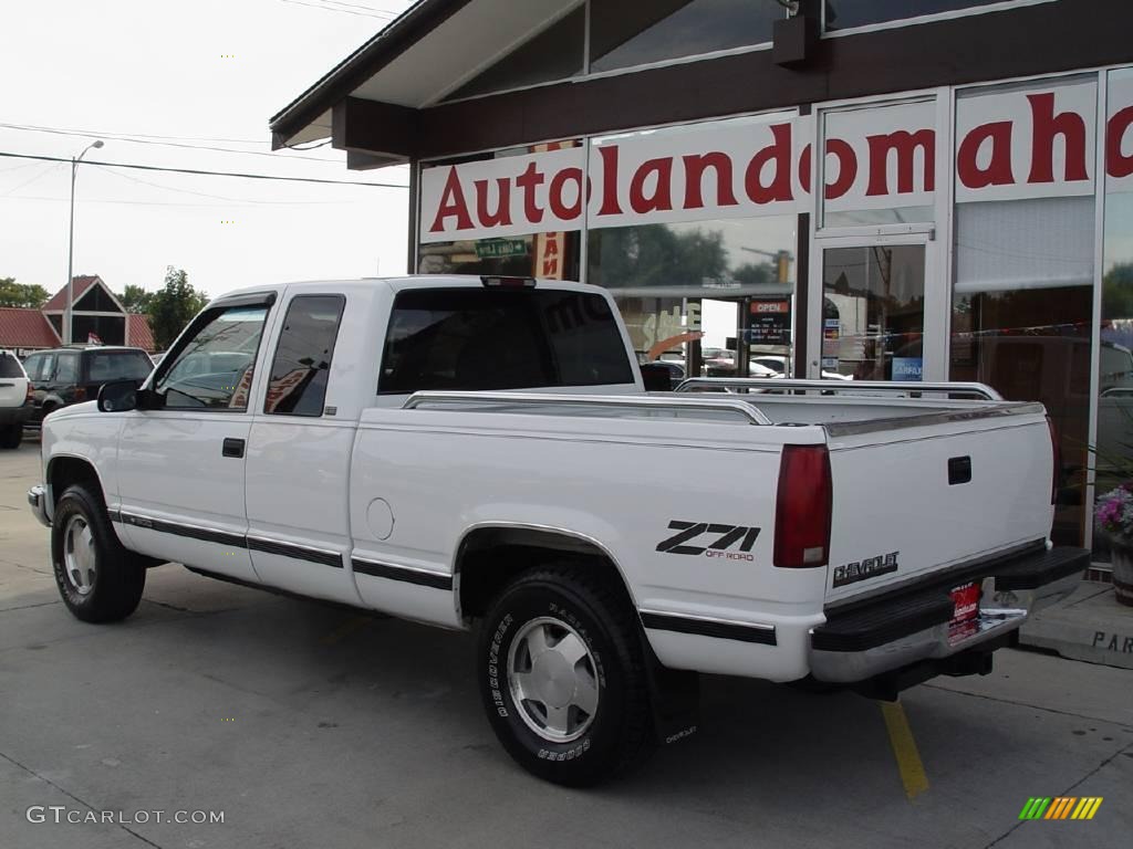 1996 C/K K1500 Silverado Extended Cab 4x4 - Olympic White / Red photo #5