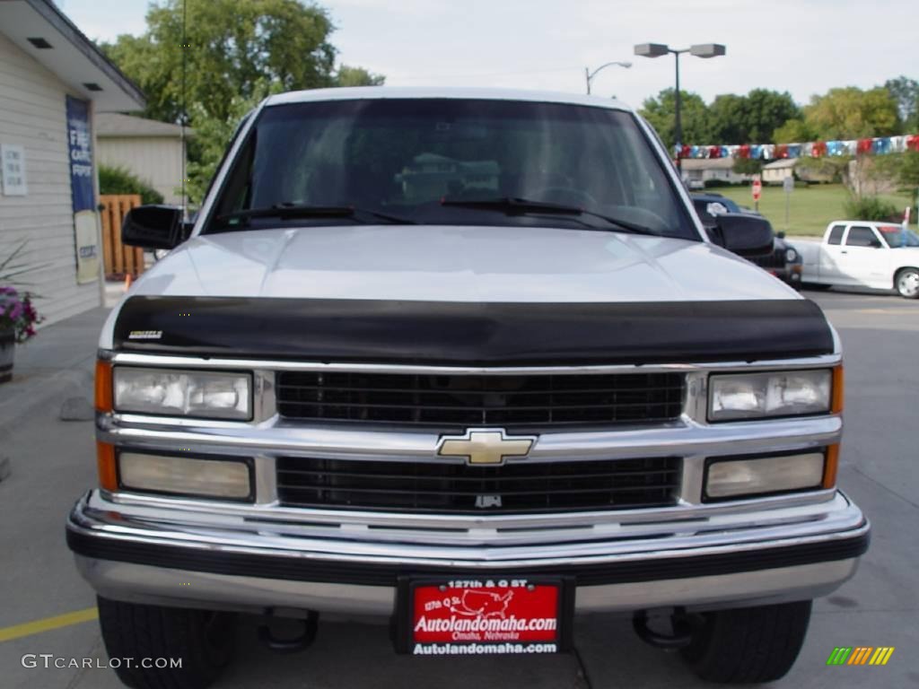 1996 C/K K1500 Silverado Extended Cab 4x4 - Olympic White / Red photo #7