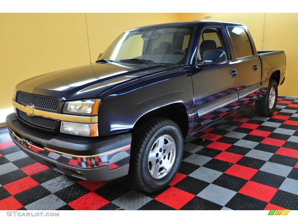 2005 Silverado 1500 LS Crew Cab 4x4 - Dark Blue Metallic / Dark Charcoal photo #3