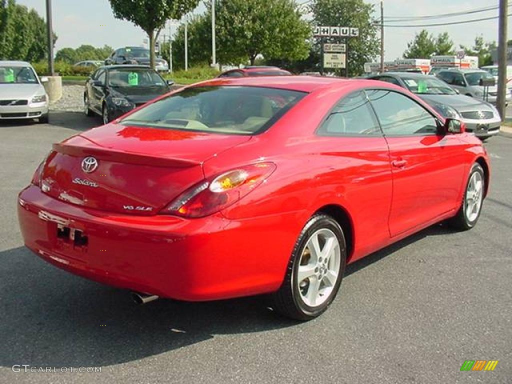 2005 Solara SLE V6 Coupe - Absolutely Red / Ivory photo #6