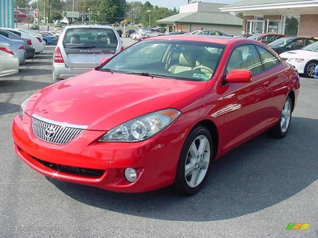 2005 Solara SLE V6 Coupe - Absolutely Red / Ivory photo #8