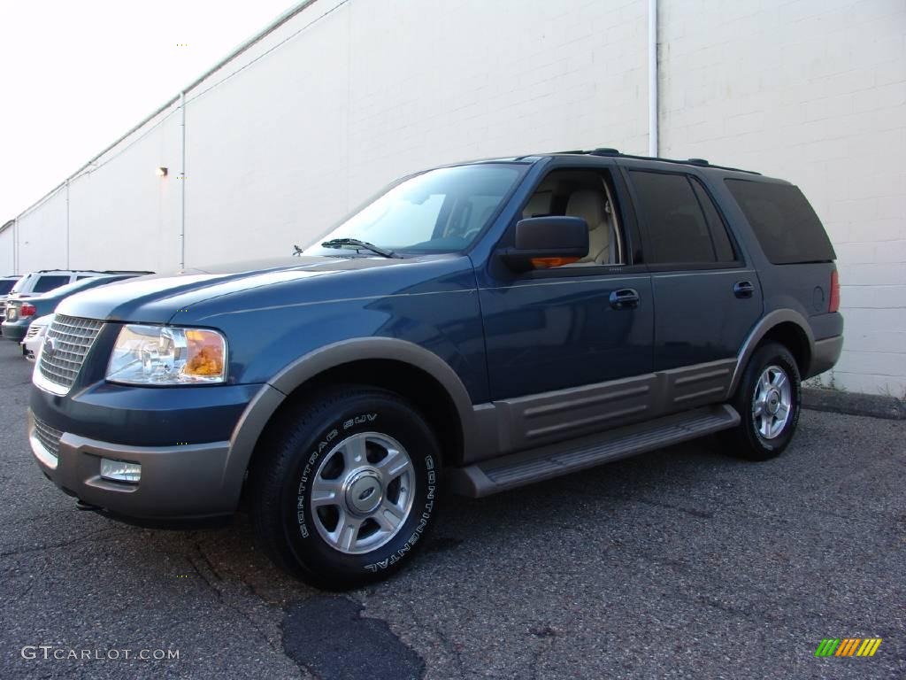 2003 Expedition Eddie Bauer 4x4 - Medium Wedgewood Blue Metallic / Medium Parchment photo #6