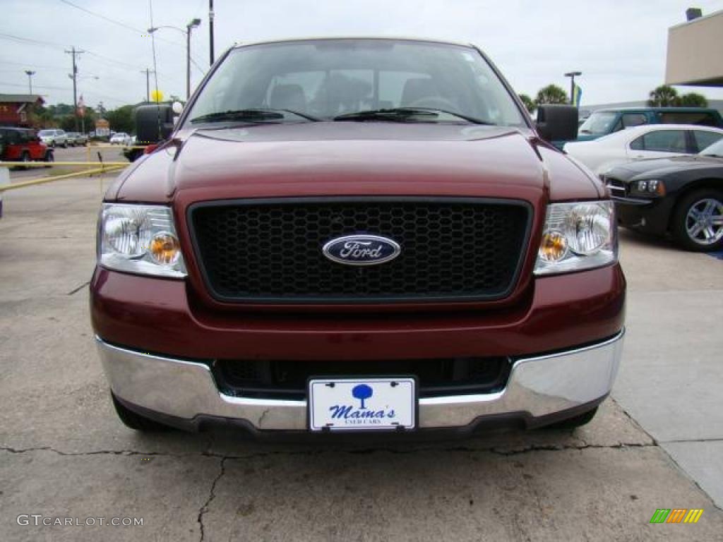 2005 F150 XLT SuperCab - Dark Toreador Red Metallic / Tan photo #3