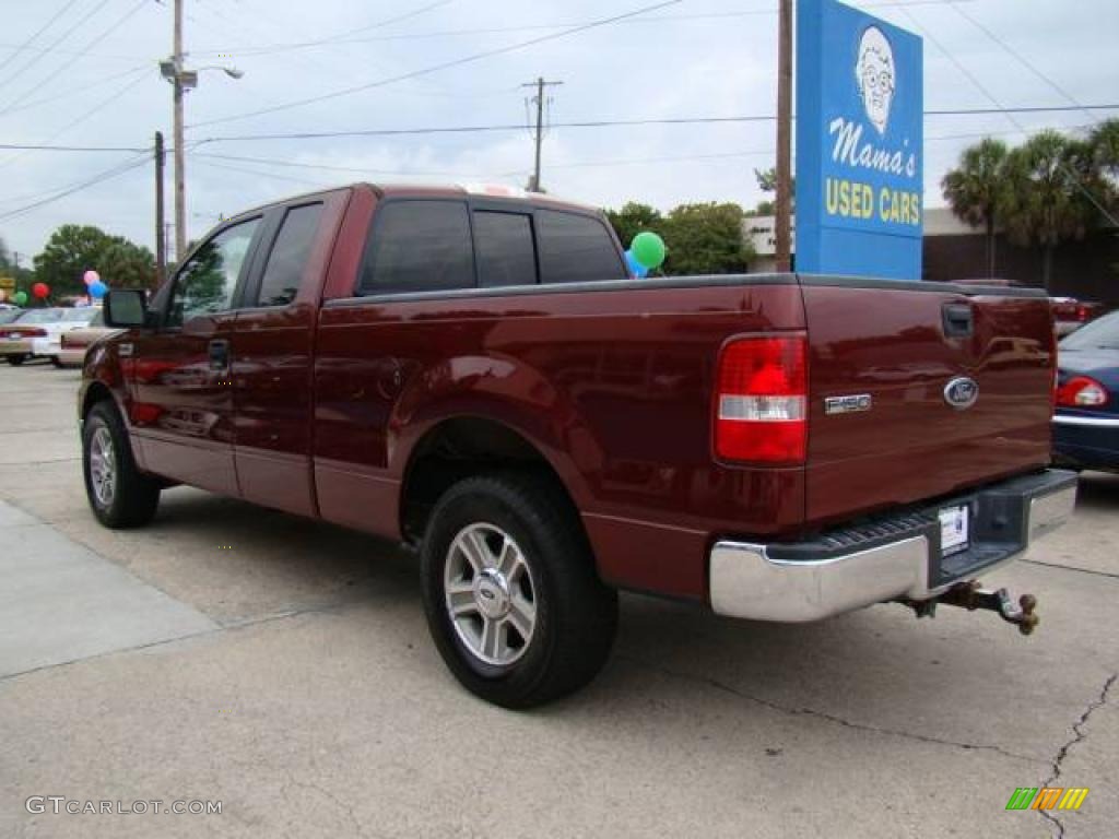 2005 F150 XLT SuperCab - Dark Toreador Red Metallic / Tan photo #4