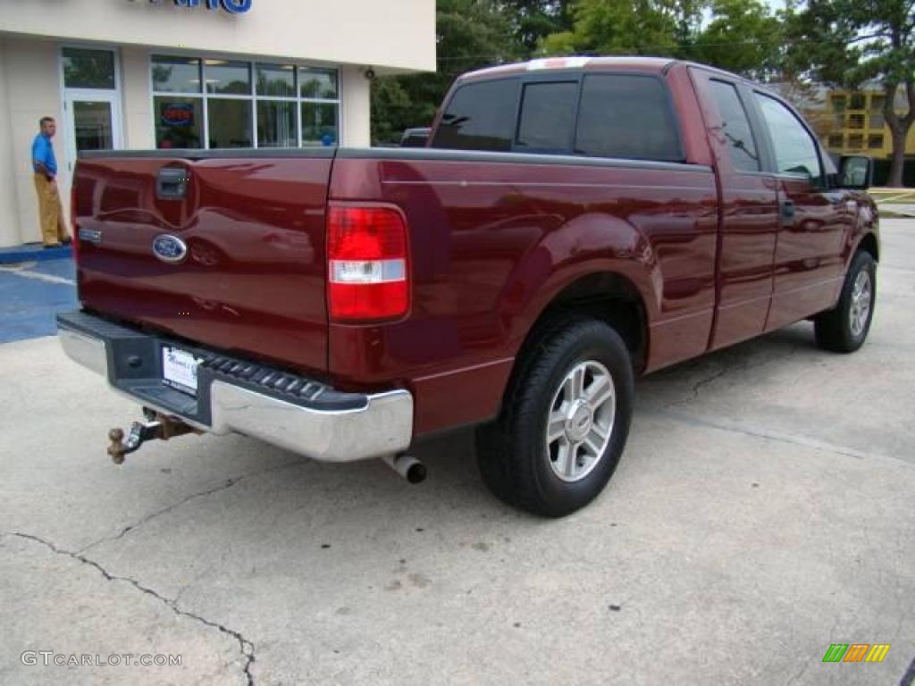 2005 F150 XLT SuperCab - Dark Toreador Red Metallic / Tan photo #6