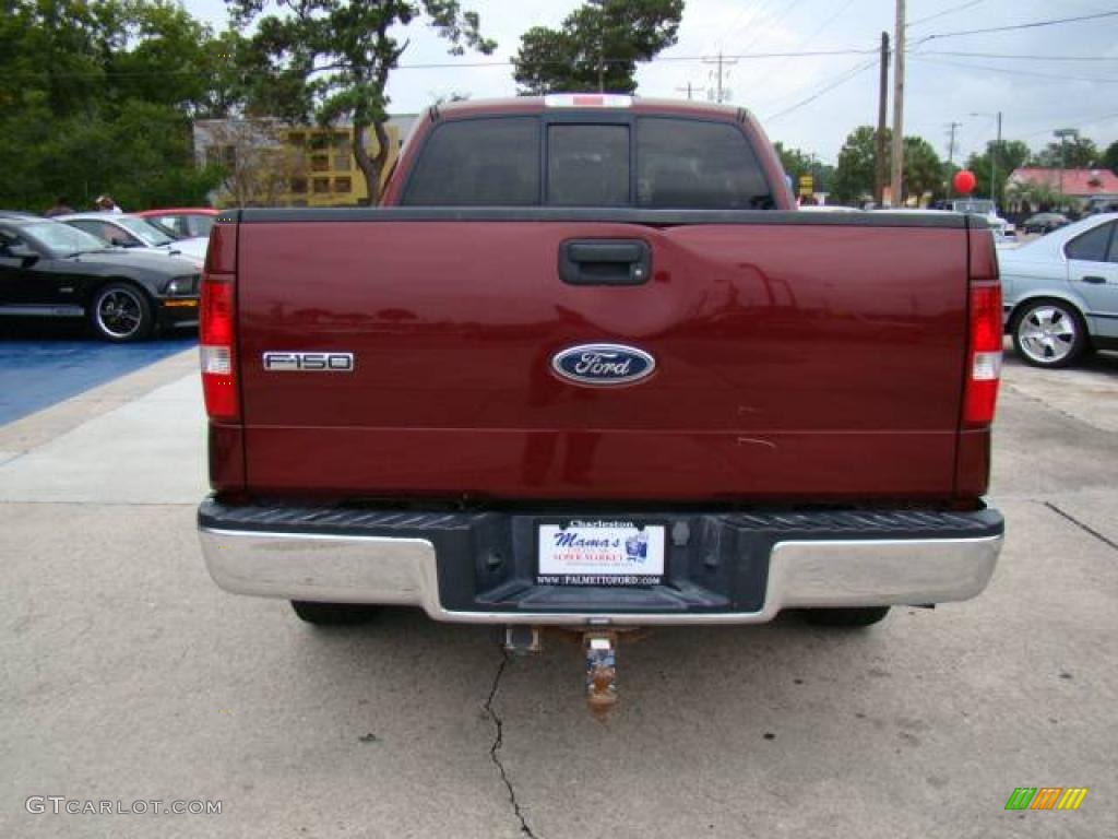 2005 F150 XLT SuperCab - Dark Toreador Red Metallic / Tan photo #7