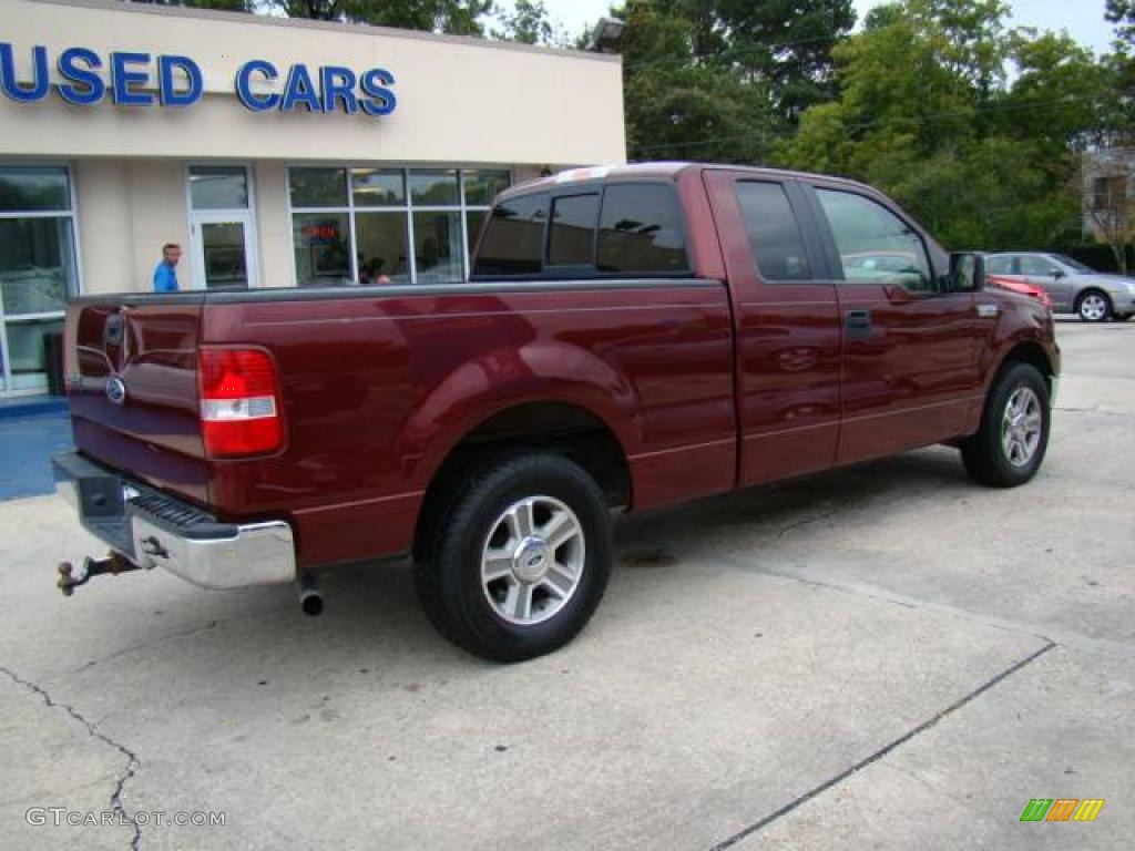 2005 F150 XLT SuperCab - Dark Toreador Red Metallic / Tan photo #8