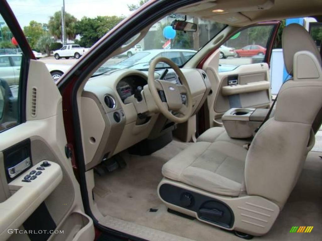 2005 F150 XLT SuperCab - Dark Toreador Red Metallic / Tan photo #9