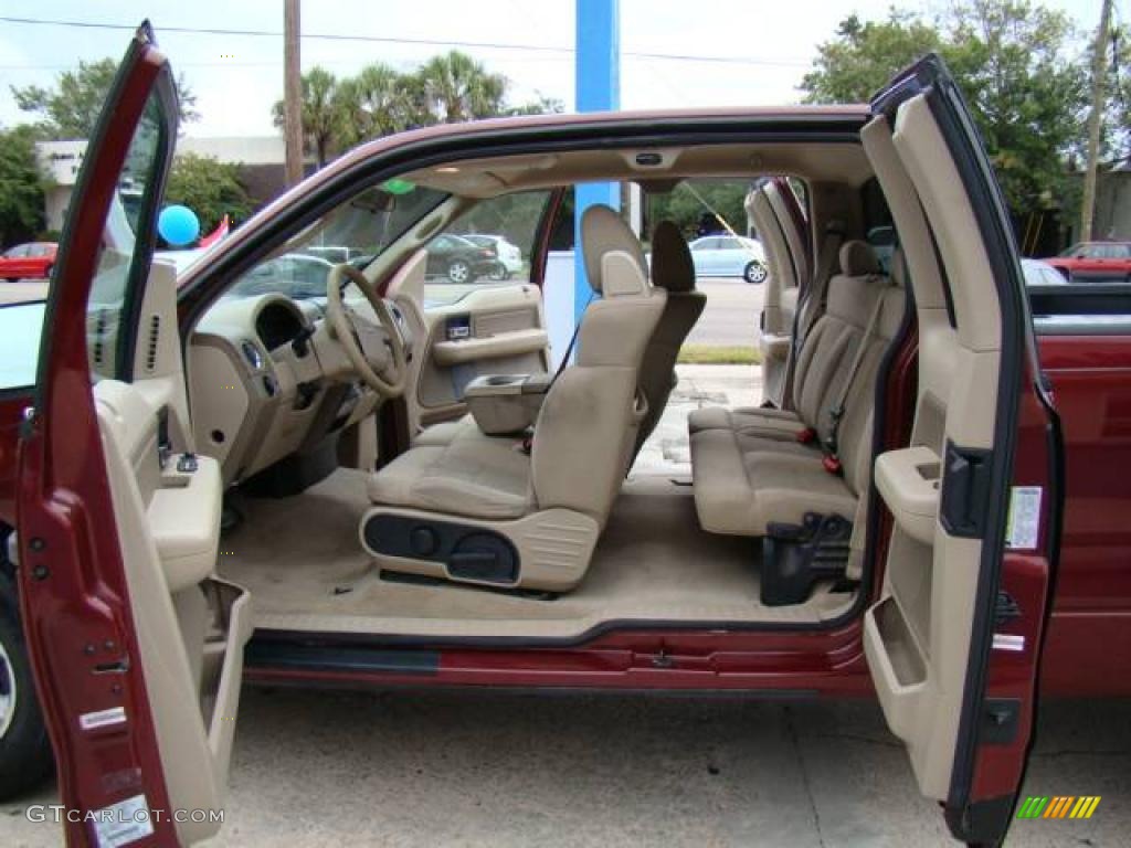 2005 F150 XLT SuperCab - Dark Toreador Red Metallic / Tan photo #10