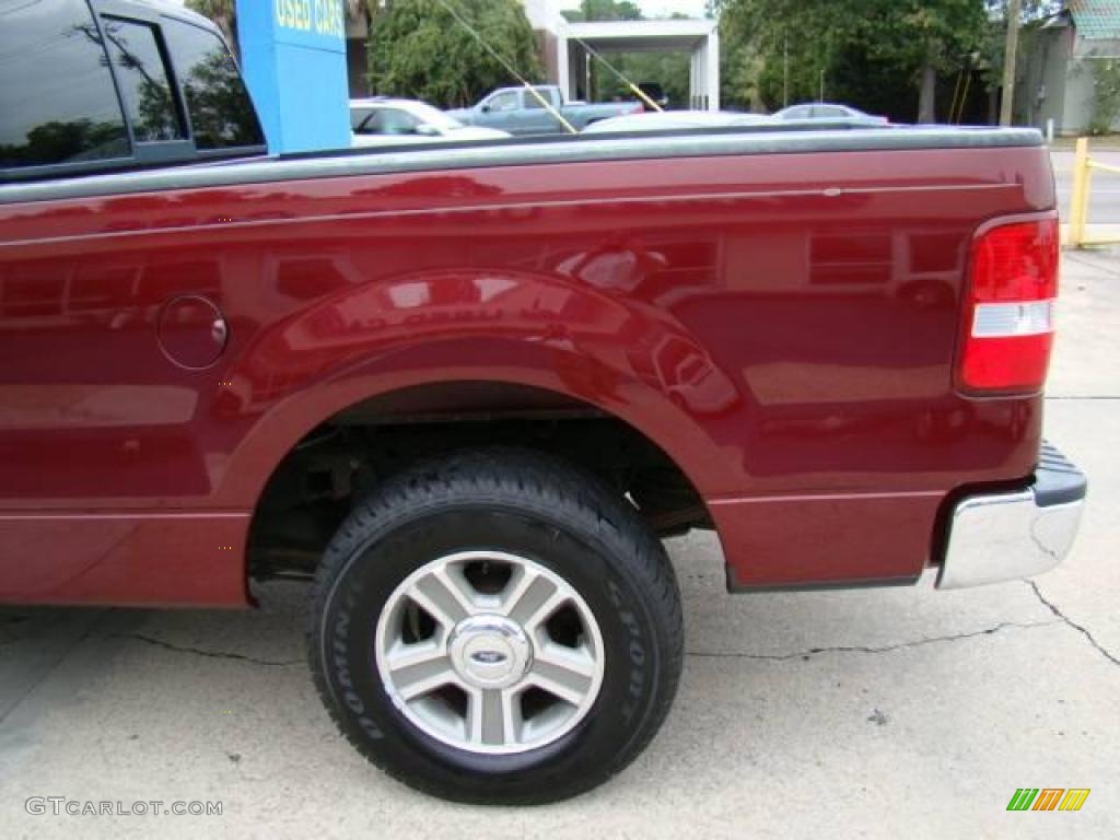 2005 F150 XLT SuperCab - Dark Toreador Red Metallic / Tan photo #24