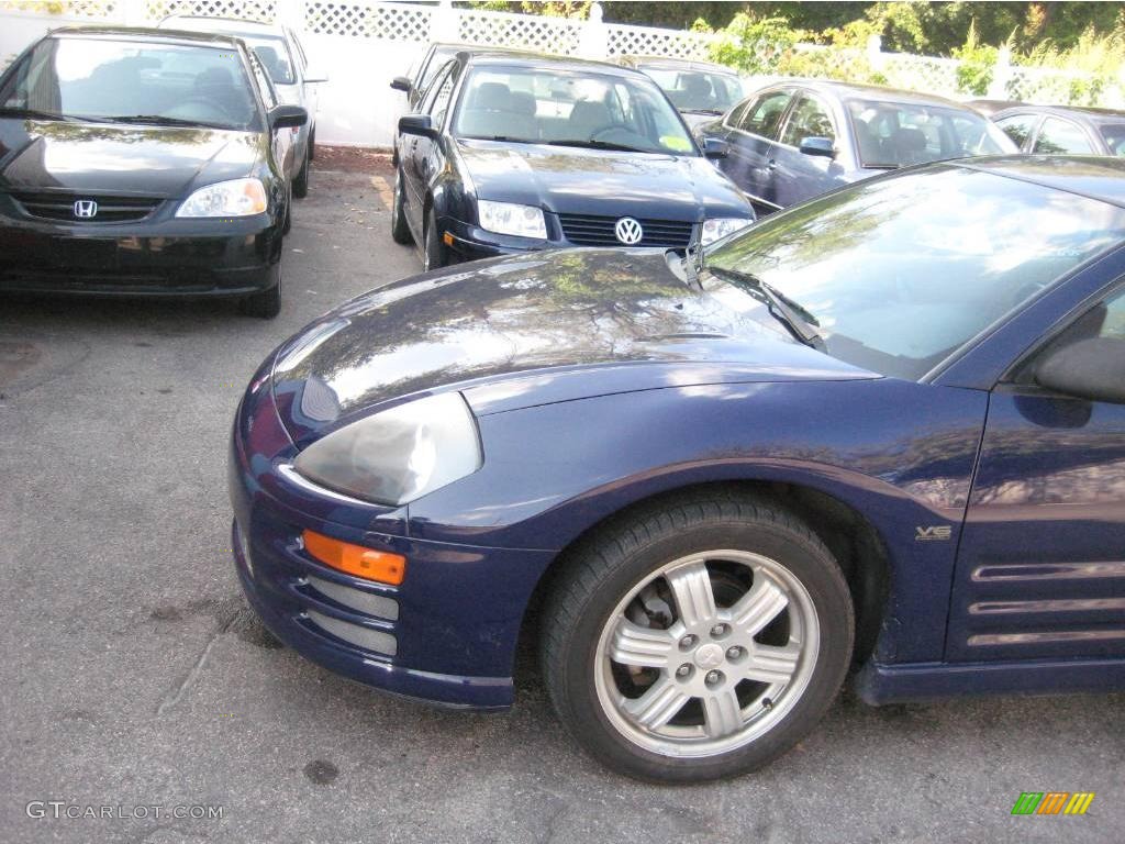 2001 Eclipse GT Coupe - Huntington Blue Pearl / Beige photo #2