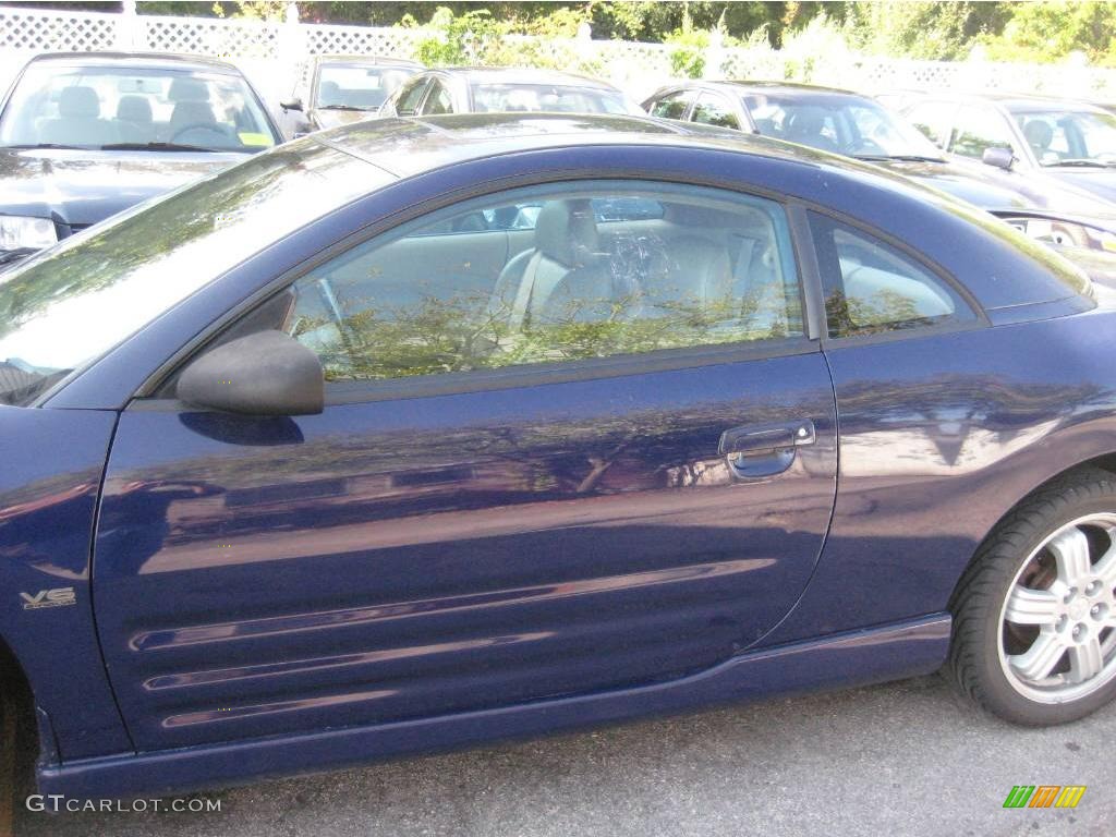 2001 Eclipse GT Coupe - Huntington Blue Pearl / Beige photo #3