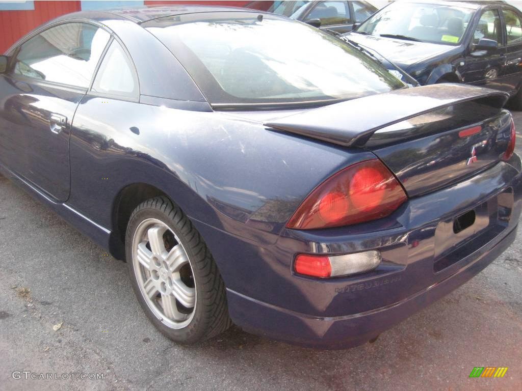 2001 Eclipse GT Coupe - Huntington Blue Pearl / Beige photo #5