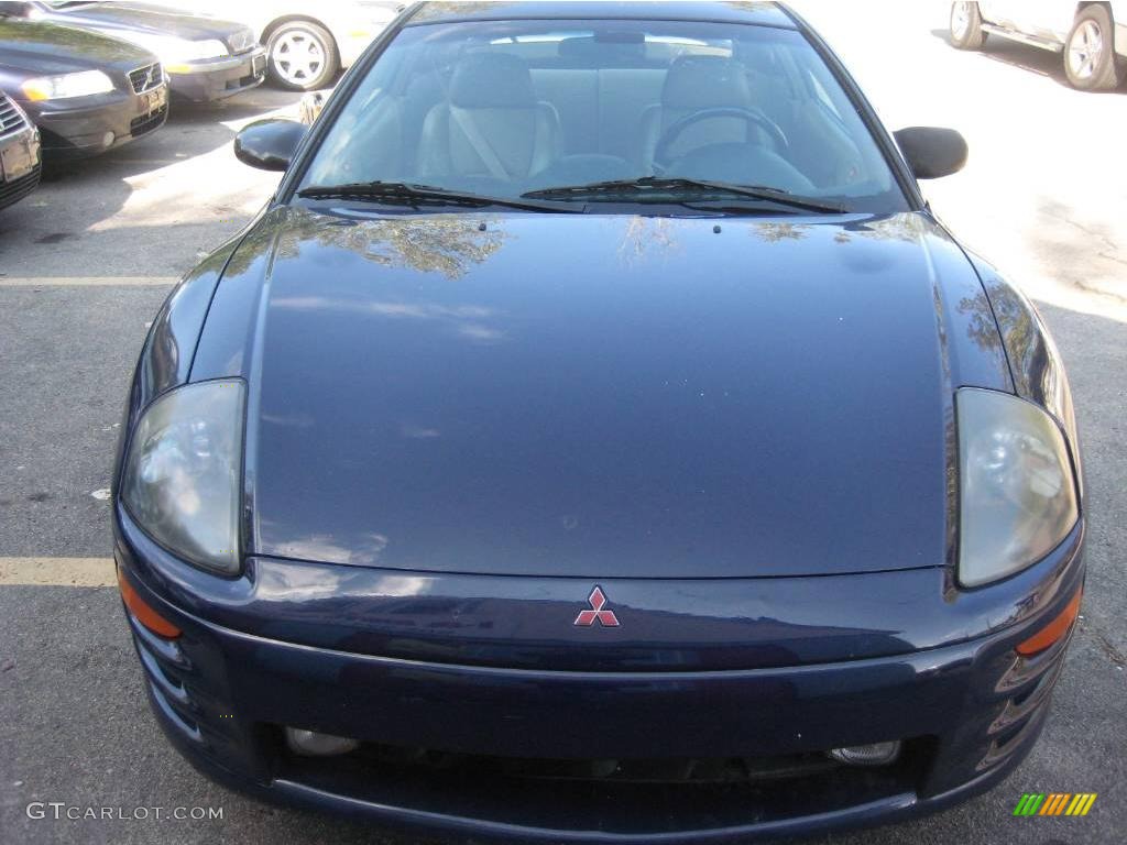 2001 Eclipse GT Coupe - Huntington Blue Pearl / Beige photo #12