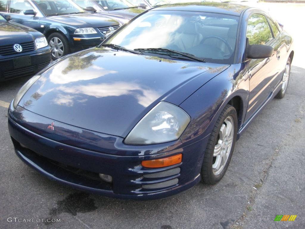 2001 Eclipse GT Coupe - Huntington Blue Pearl / Beige photo #19