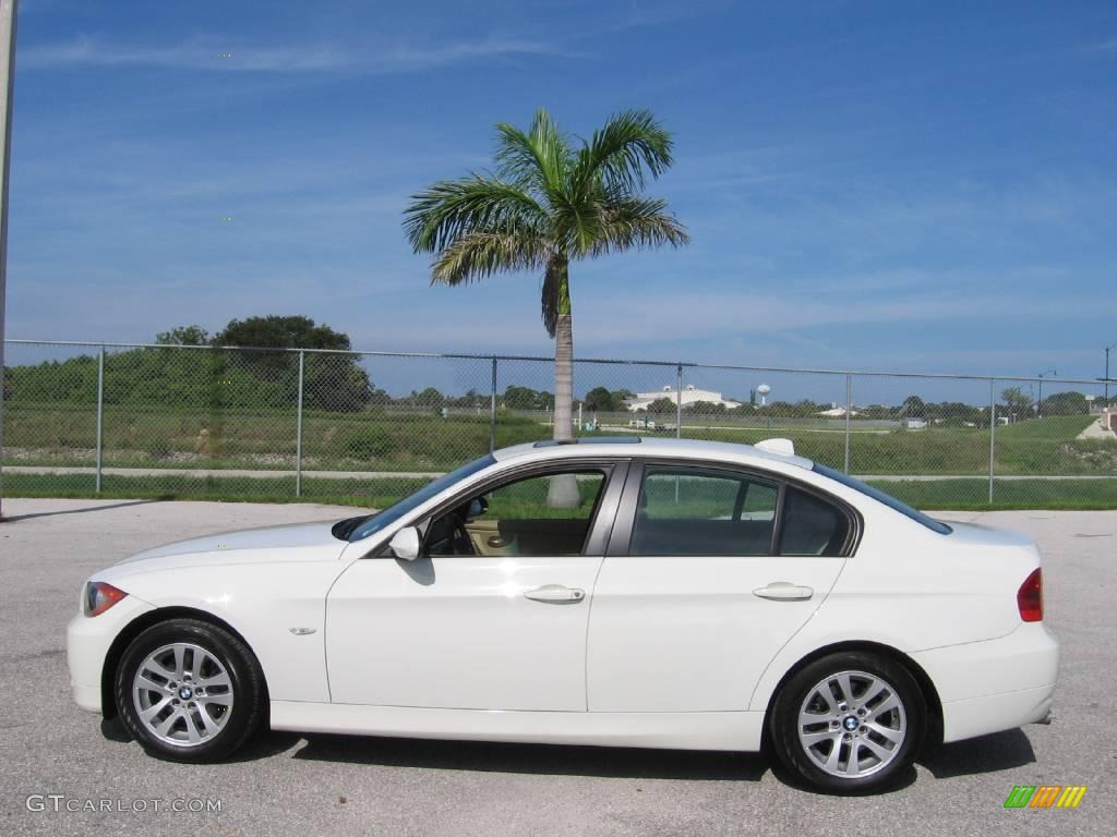 2006 3 Series 325i Sedan - Alpine White / Beige photo #2