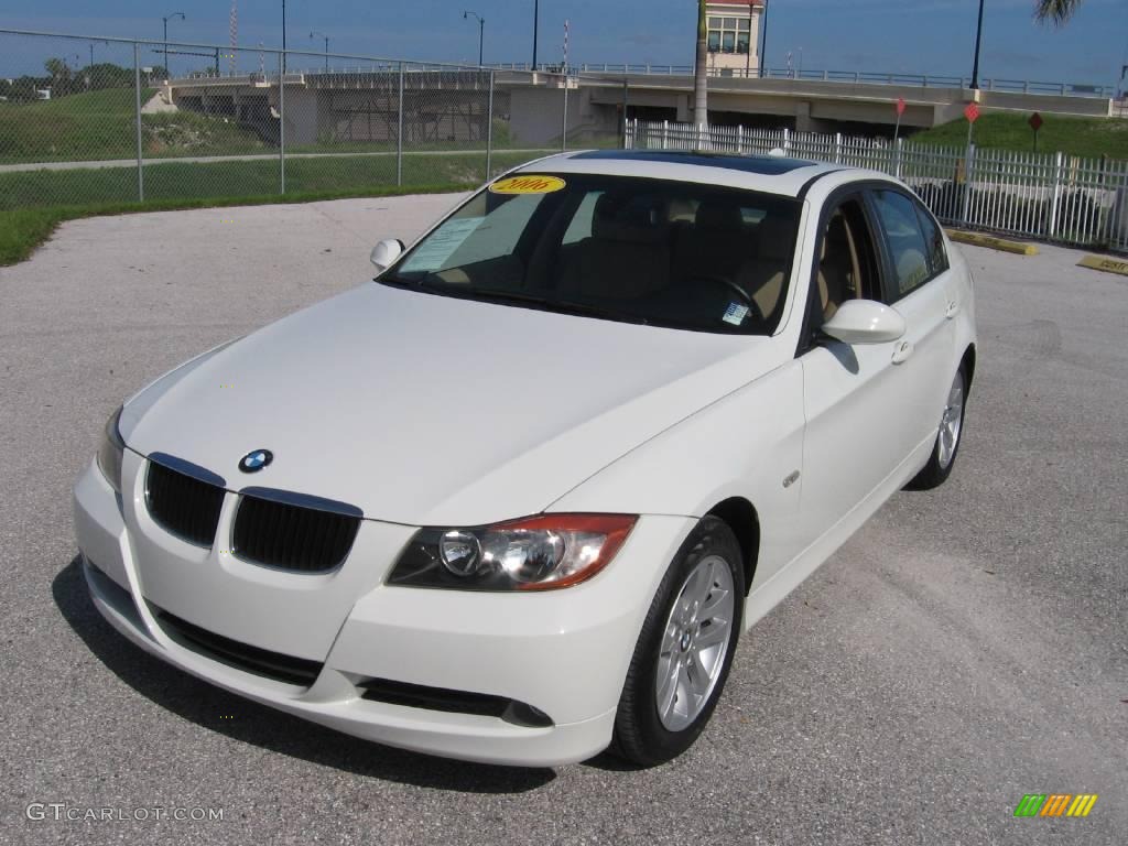 2006 3 Series 325i Sedan - Alpine White / Beige photo #19