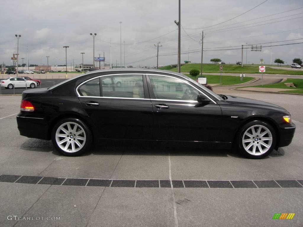 2006 7 Series 750Li Sedan - Black Sapphire Metallic / Dark Beige/Beige III photo #5