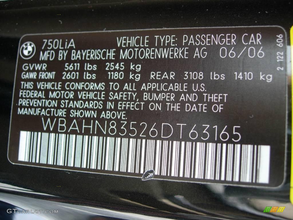 2006 7 Series 750Li Sedan - Black Sapphire Metallic / Dark Beige/Beige III photo #25