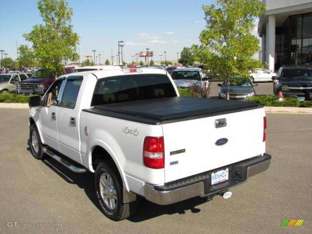 2004 F150 Lariat SuperCrew 4x4 - Oxford White / Tan photo #7