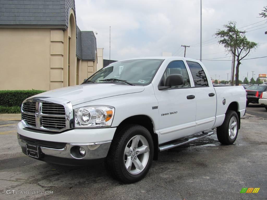 2007 Ram 1500 Lone Star Edition Quad Cab - Bright White / Khaki Beige photo #3