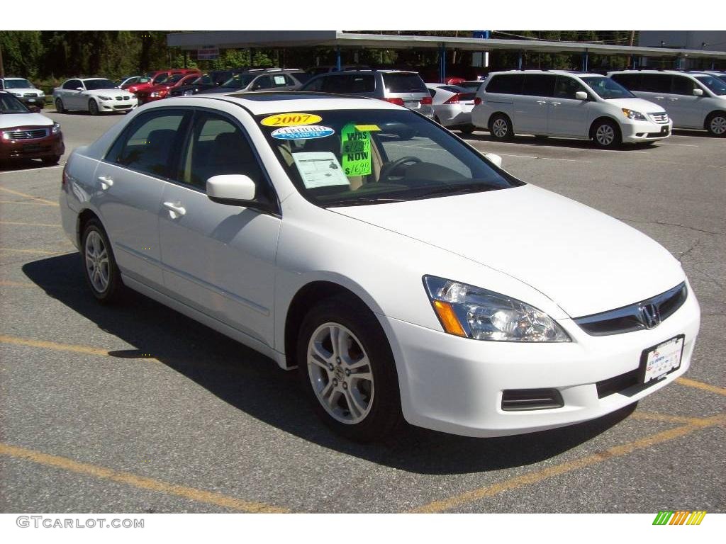 2007 Accord EX Sedan - Taffeta White / Ivory photo #1