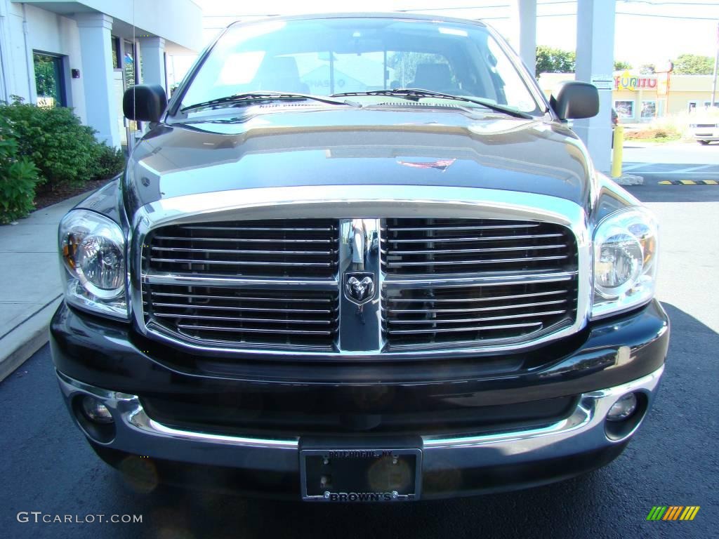 2008 Ram 1500 Lone Star Edition Quad Cab - Brilliant Black Crystal Pearl / Medium Slate Gray photo #3