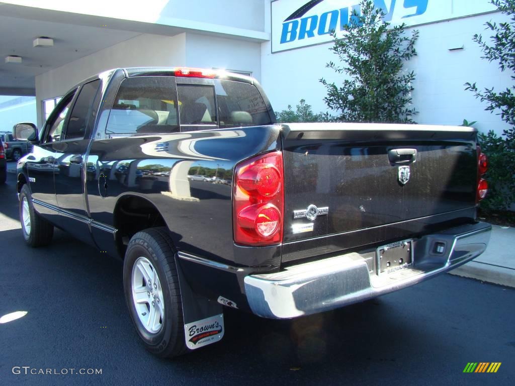 2008 Ram 1500 Lone Star Edition Quad Cab - Brilliant Black Crystal Pearl / Medium Slate Gray photo #4