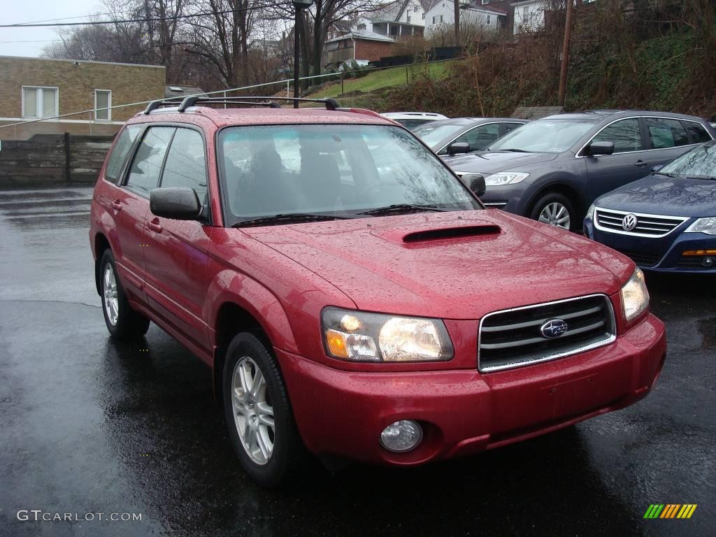 2005 Forester 2.5 XT - Cayenne Red Pearl / Off Black photo #7