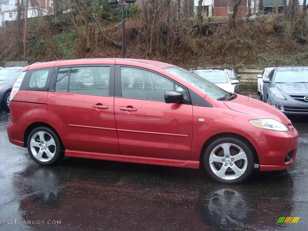 2006 MAZDA5 Sport - Cardinal Red Mica / Black photo #6