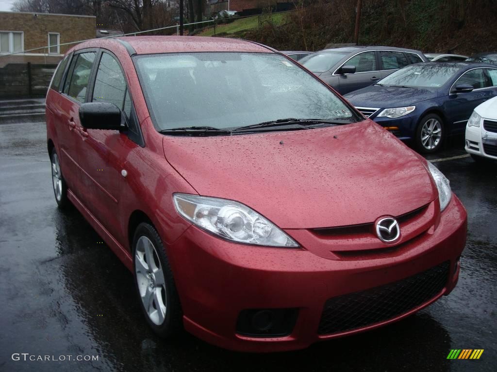 2006 MAZDA5 Sport - Cardinal Red Mica / Black photo #7