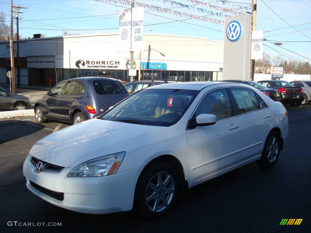 2003 Accord EX V6 Sedan - Taffeta White / Ivory photo #1