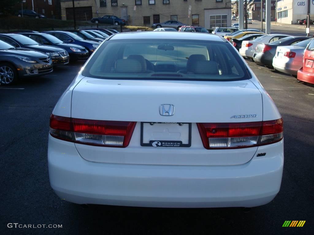 2003 Accord EX V6 Sedan - Taffeta White / Ivory photo #4