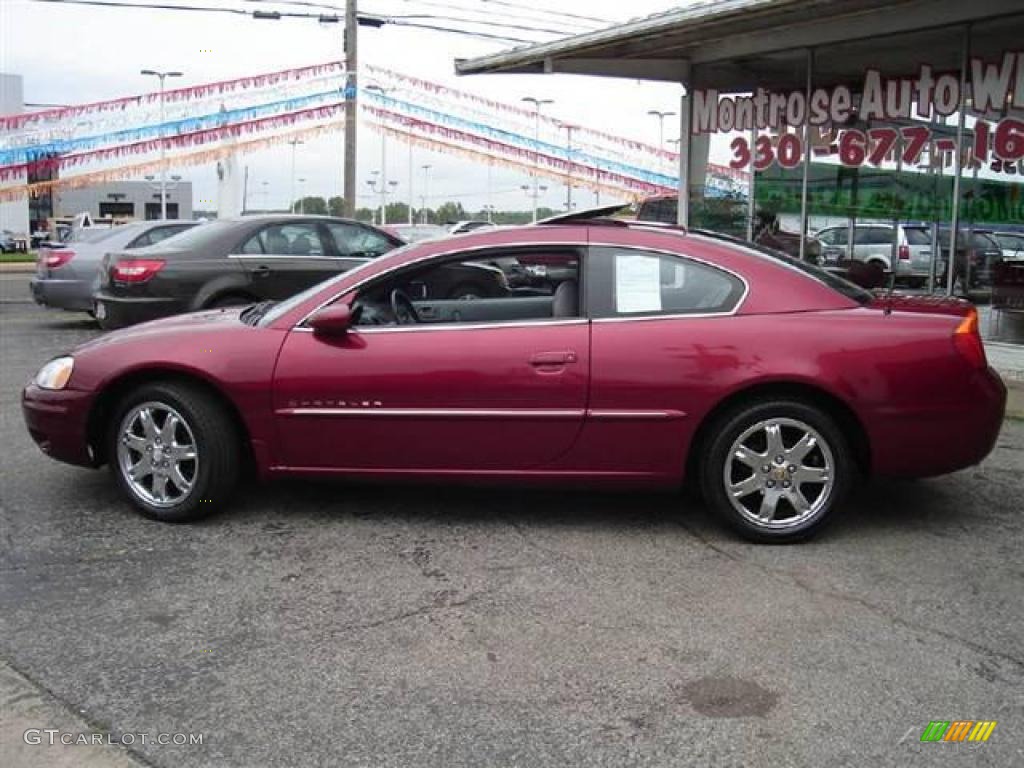2001 Sebring LXi Coupe - Ruby Red Pearlcoat / Black/Light Gray photo #2