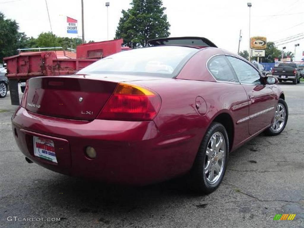 2001 Sebring LXi Coupe - Ruby Red Pearlcoat / Black/Light Gray photo #5