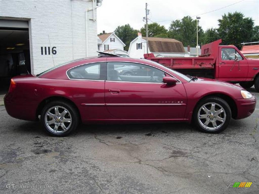 2001 Sebring LXi Coupe - Ruby Red Pearlcoat / Black/Light Gray photo #6