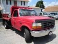 1995 Ultra Red Ford F350 XL Regular Cab Chassis Dump Truck  photo #7