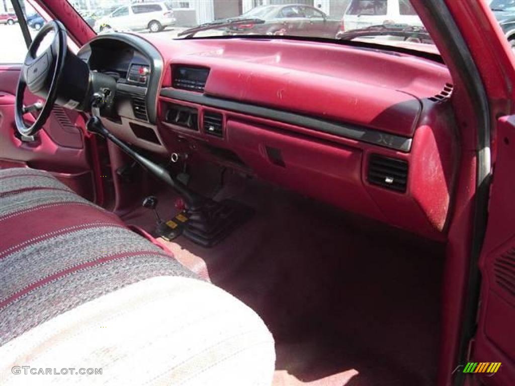 1995 F350 XL Regular Cab Chassis Dump Truck - Ultra Red / Red photo #18